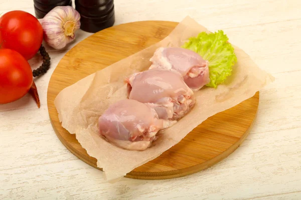 Boneless raw chicken thighs - ready for cooking