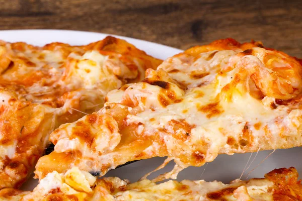 Pizza Prawn Soft Cheese — Stock Photo, Image