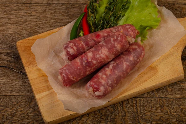 Raw Pork Sausages Ready Cooking — Stock Photo, Image