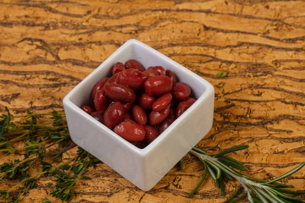 Baked red kidney with tomato sauce — Stock Image Baked Red Kidney Tomato Sauce Stock Photo