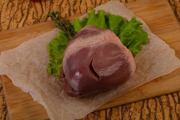 Coração Porco Cru Para Cozinhar — Fotografia de Stock