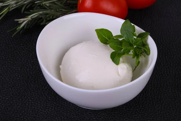 Boule Fromage Italienne Mozzarella Basilic Tomates — Photo