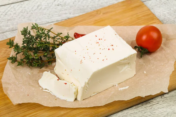 Tradizionale Formaggio Feta Servito Timo — Foto Stock