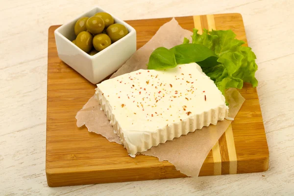 Formaggio Feta Con Olive — Foto Stock