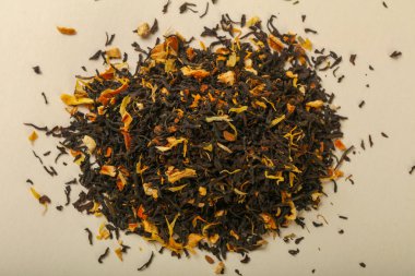 Aroma çay yığın meyve, meyveler ve otlar ile
