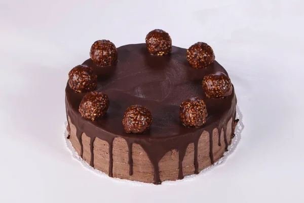 Delicatissima Torta Cioccolato Con Crema — Foto Stock