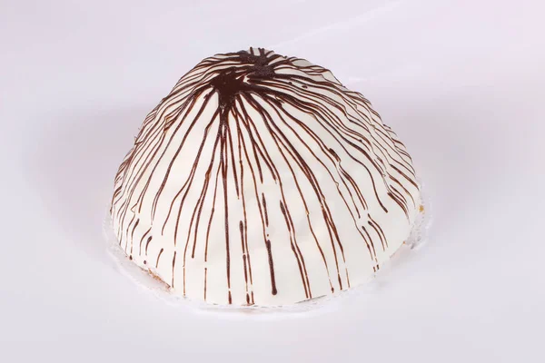 Słodkie Smaczne Ciasto Śmietaną — Zdjęcie stockowe