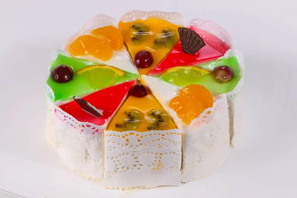 Торт Ягодами Сливками — стоковое фото