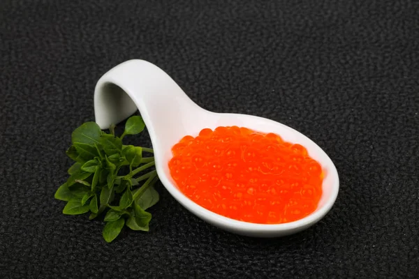 Caviar Vermelho Luxo Tigela — Fotografia de Stock