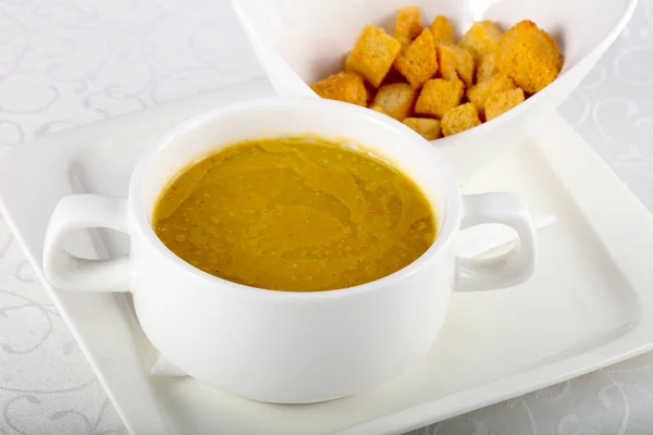 Pumpkin Cream Soup Bread — Stock Photo, Image