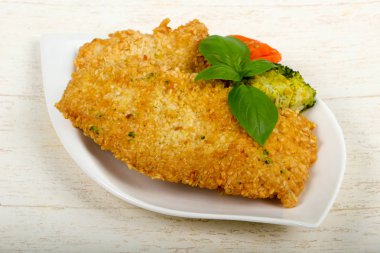 Susam ve haşlanmış sebzeler ile tavuk