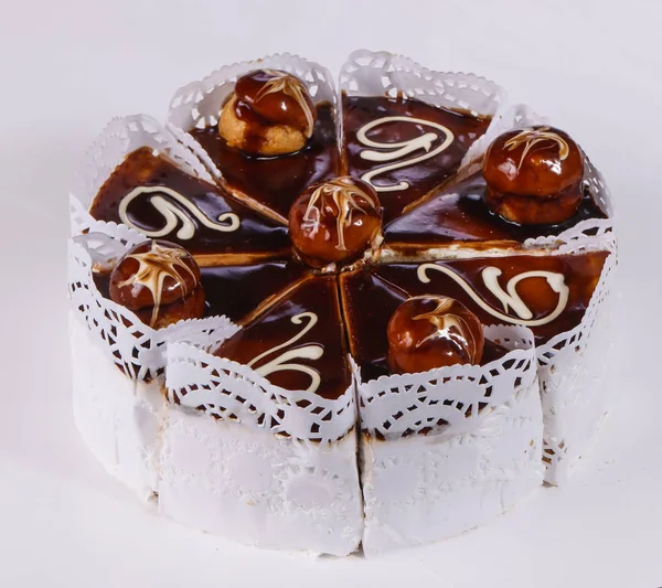 Finom Torta Csokoládé Tejszínnel — Stock Fotó