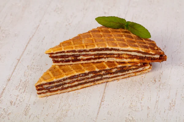 Süße Waffel Mit Beerenmarmelade — Stockfoto