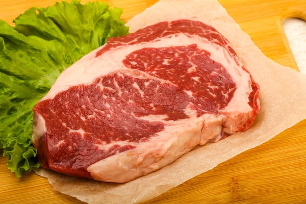 Rib Eye Rauwe Biefstuk Klaar Koken — Stockfoto