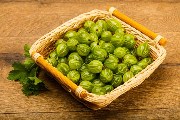 Grosellas Tazón Con Hoja — Foto de Stock