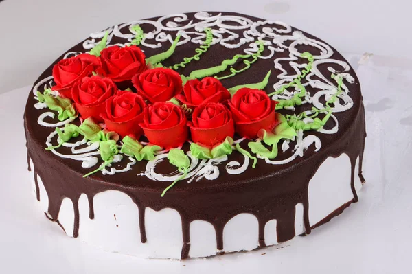 Delicous Cake Chocolate Cream — Stock Photo, Image