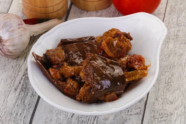 Eggpant snack - imam bayaldy domates ve biber ile