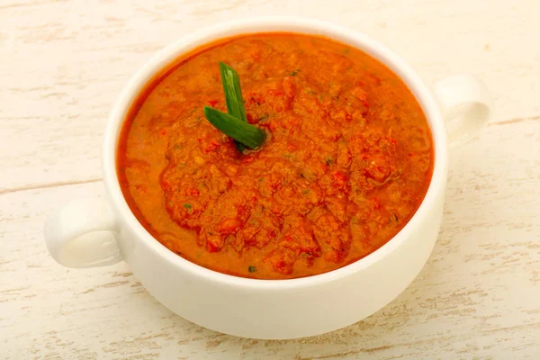 Gazpacho soup with green onion