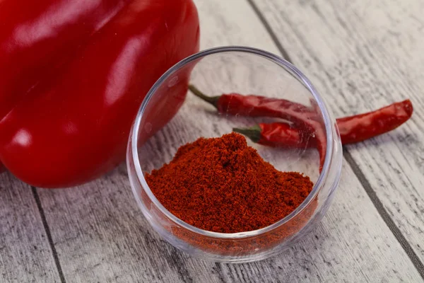 Sweet Paprika Powder Bowl — Stock Photo, Image