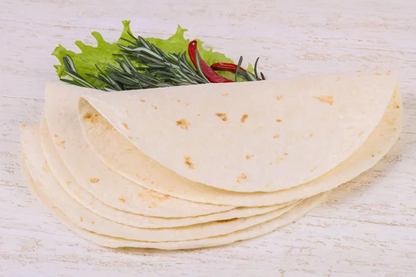 Leere hausgemachte Tortilla — Stockfoto