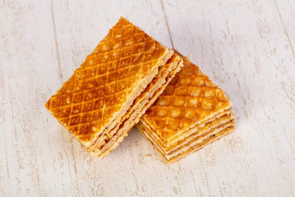 Süße Waffel mit Marmelade — Stockfoto