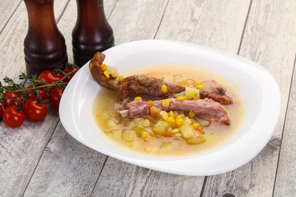 Peas soup with ribs — Stock Image Peas soup with ribs Stock Picture