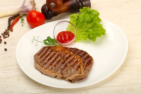 Grilled Rib eye steak with sauce