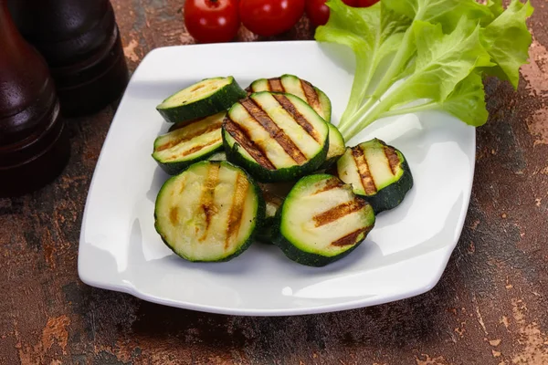 Vegan cuisine - grilled young zucchini