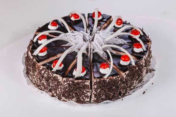 Делікатесний Торт Шоколад Вершками — стокове фото