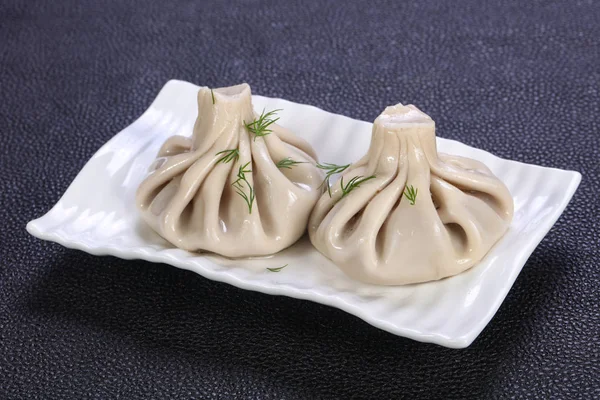 Caucasian Traditional Khinkali Meat — Stock Photo, Image