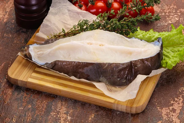 Raw wolffish steak — Stock Photo, Image