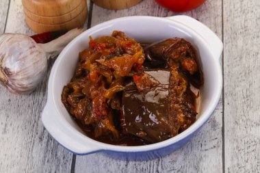 Eggpant snack - imam bayaldy domates ve biber ile