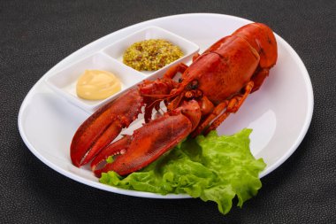 Soslu lüks ıstakoz. Yemeye hazır.