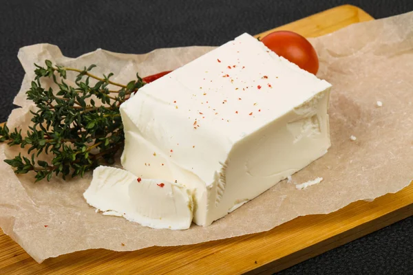 Tradizionale Formaggio Feta Servito Timo — Foto Stock