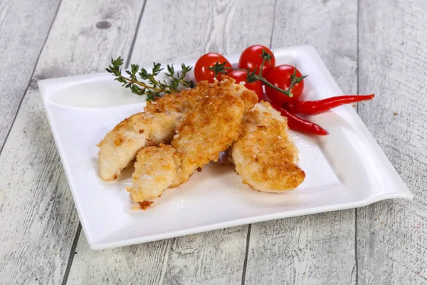 Roasted Golden Crispy Chicken Nuggets — Stock Photo, Image