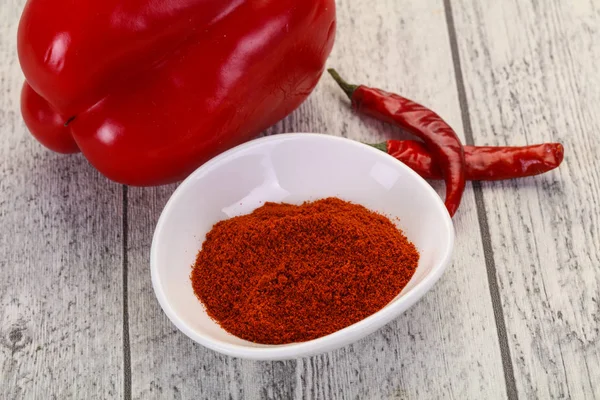 Sweet Paprika Powder Bowl — Stock Photo, Image