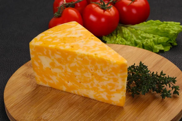 Marble Delicous Cheese Served Thyme — Stock Photo, Image