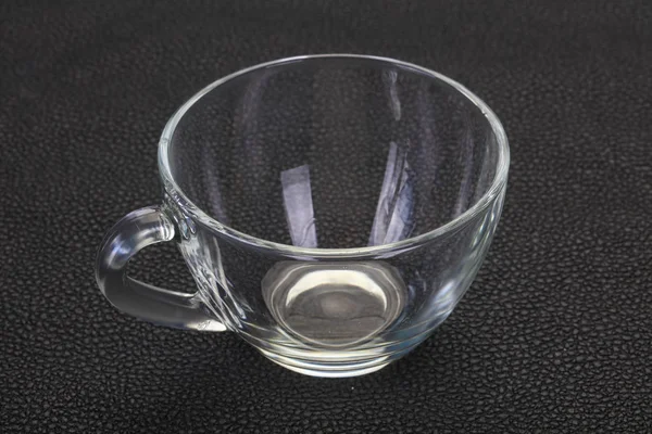 Tazza Vetro Vuoto Sfondo Nero — Foto Stock