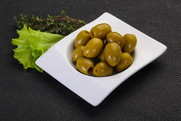 Big green olives — Stock Photo, Image