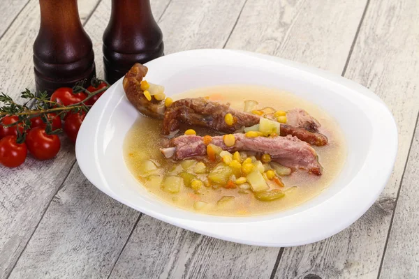 Peas soup with ribs — Stock Image Peas soup with ribs Stock Picture
