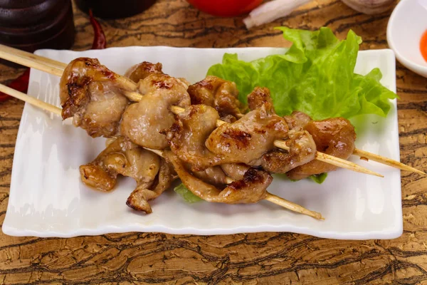 Chicken skin skewer