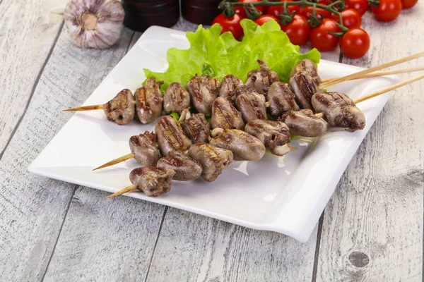 Hühnerherzen Spieß Asiatische Küche — Stockfoto