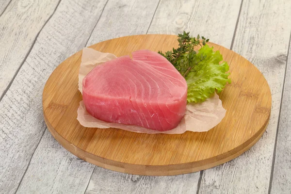 Syrový Steak Tuňáka Připravený Vaření — Stock fotografie