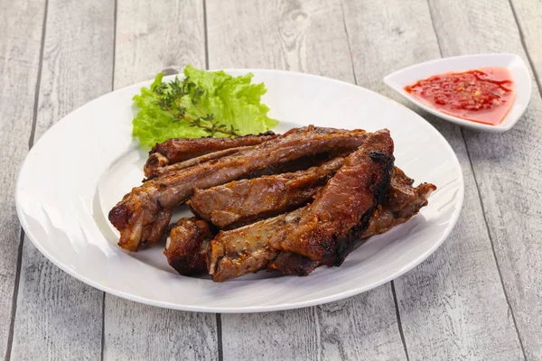 Costillas Cerdo Asadas Con Salsa —  Fotos de Stock