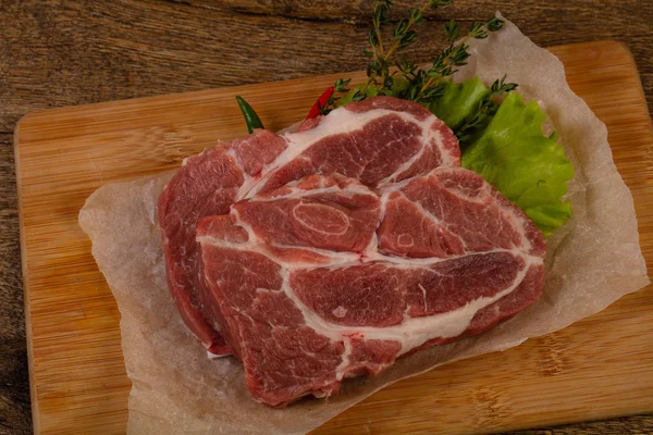 Raw pork steak — Stock Photo, Image