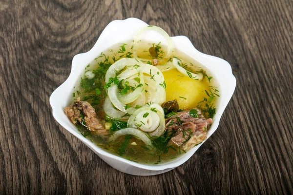 Sopa de carne caucásica - Hashlama — Foto de Stock