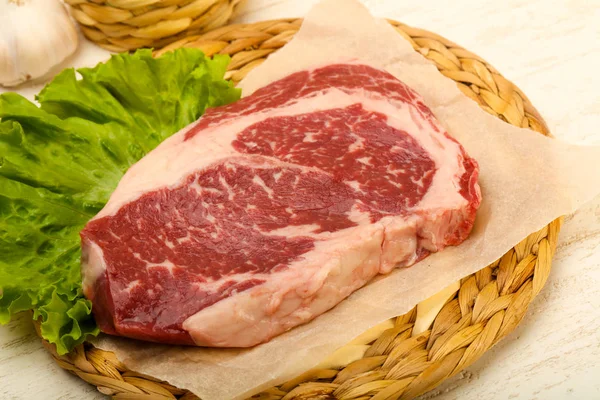 RIB eye stek raw — Zdjęcie stockowe