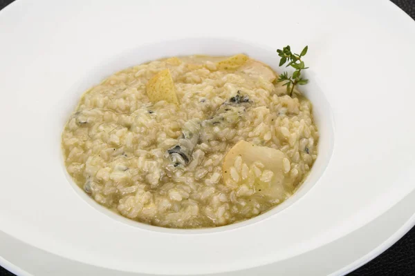 Risotto with pear and gorgonzola — Stock Photo, Image