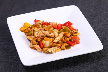 ile sebze kızarmış domuz eti