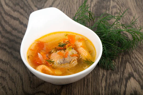 Salmon soup — Stock Photo, Image